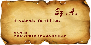 Szvoboda Achilles névjegykártya